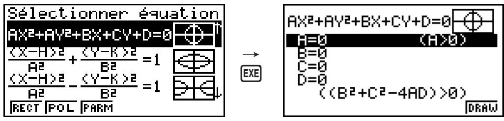 CASIO GRAPH35+EII PYTHON - Tracé du graphe d'une section conique - 1