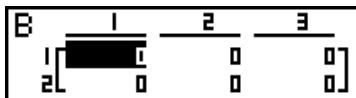 CASIO GRAPH35+EII PYTHON - Example 2 Définir une matrice de 2 lignes et de 3 colonnes pour la matrice B - 1
