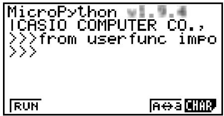 CASIO GRAPH35+EII PYTHON - Résultat de l'exécution - 1