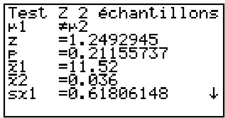 CASIO GRAPH35+EII PYTHON - - Test Z à 2 échantillons - 4