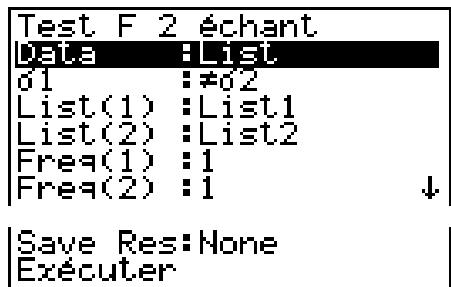 CASIO GRAPH35+EII PYTHON - Test F à 2 échantillons - 1