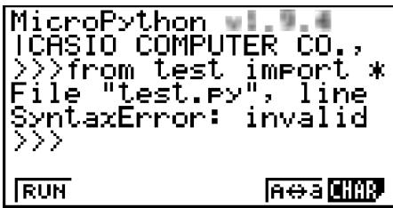 CASIO GRAPH35+EII PYTHON - Décogage d'un script py - 1