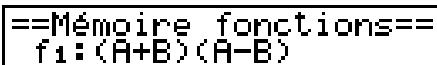 CASIO GRAPH35+EII PYTHON - Exemple Sauvegarder la fonction (A+B) (A-B) dans la mémoire de fonctions 1 - 6