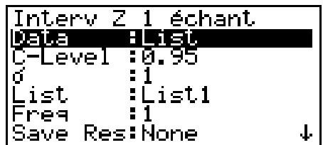 CASIO GRAPH35+EII PYTHON - - Intervalle Z à 1 échantillon - 1