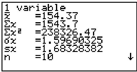 CASIO GRAPH35+EII PYTHON - Calculs statistiques à variable unique - 1