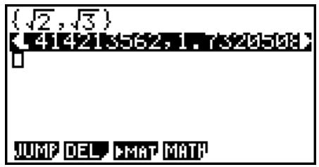 CASIO GRAPH35+EII PYTHON - ■ Affichage des résultats de calculs en mode d'écriture mathématique - 4