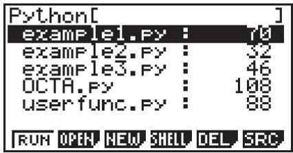 CASIO GRAPH35+EII PYTHON - Écran de liste des fichiers - 2