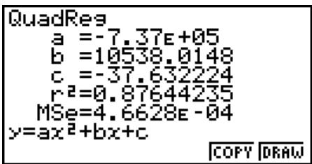 CASIO GRAPH35+EII PYTHON - To perform quadratic regression - 2