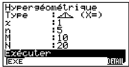 CASIO GRAPH35+EII PYTHON - Distribution Hypergéométrie - 1