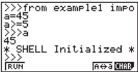 CASIO GRAPH35+EII PYTHON - ■Initialisation du SHELL - 1