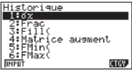 CASIO GRAPH35+EII PYTHON - - Utiliser l'histoire des commandes (GRAPH35+ E II seulement) - 1