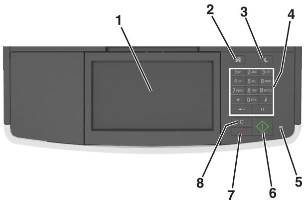 LEXMARK MX617DE - Utilisation du panneau de commandes de l'imprimante - 1