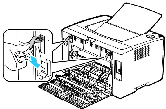 XEROX 6020V - Élimination des incidents papier à l'arrière de l'imprimante - 4