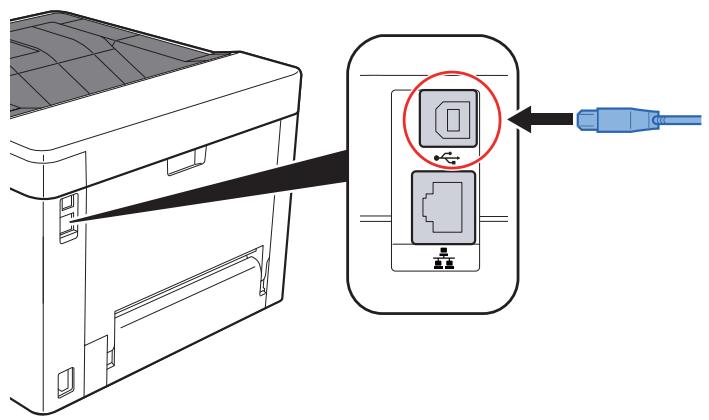 KYOCERA ECOSYS P2235DW - Raccorder le câble à la machine. - 1