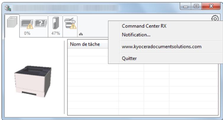 KYOCERA ECOSYS P2235DW - Menu contextuel de status monitor - 1