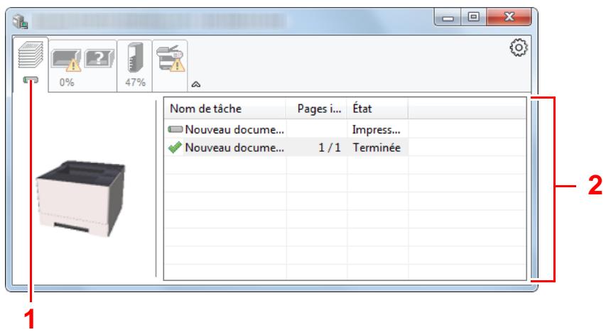 KYOCERA ECOSYS P2235DW - Onglet progression impression - 1