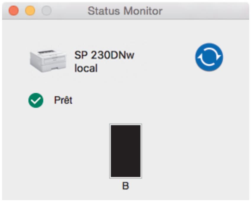 RICOH SP 230DNW - Contrôler l'état de l'appareil depuis votre ordinateur (mac) - 1
