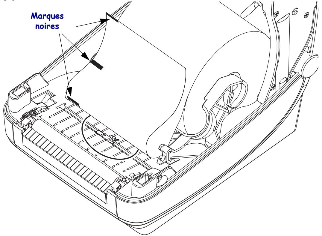 ZEBRA GX430T - Réglage de la cellule mobile de détction de ligne noire pour les marques noires ou les encoches - 1