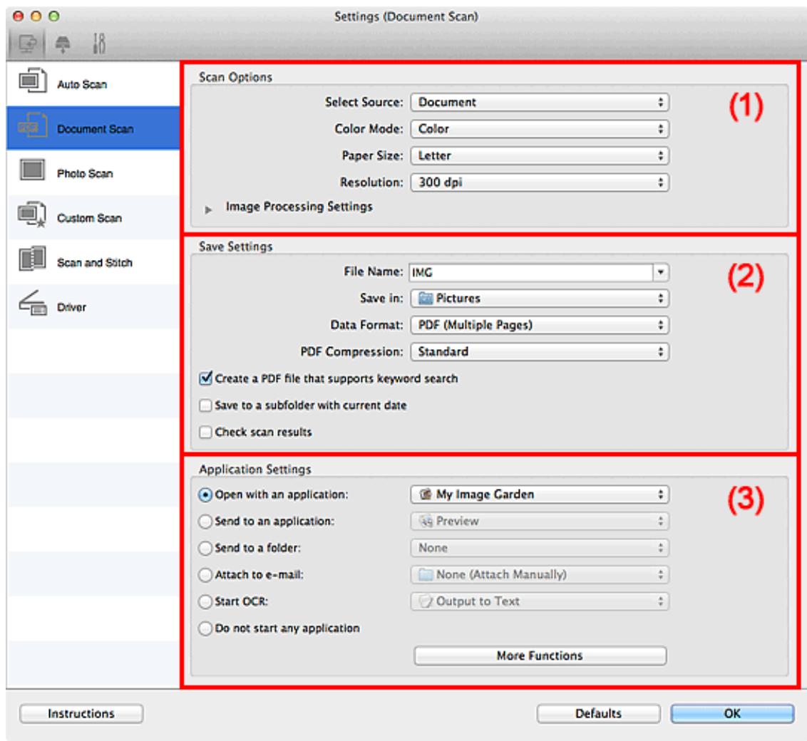 CANON LBP 6600 - Settings (Document Scan) Dialog - 1