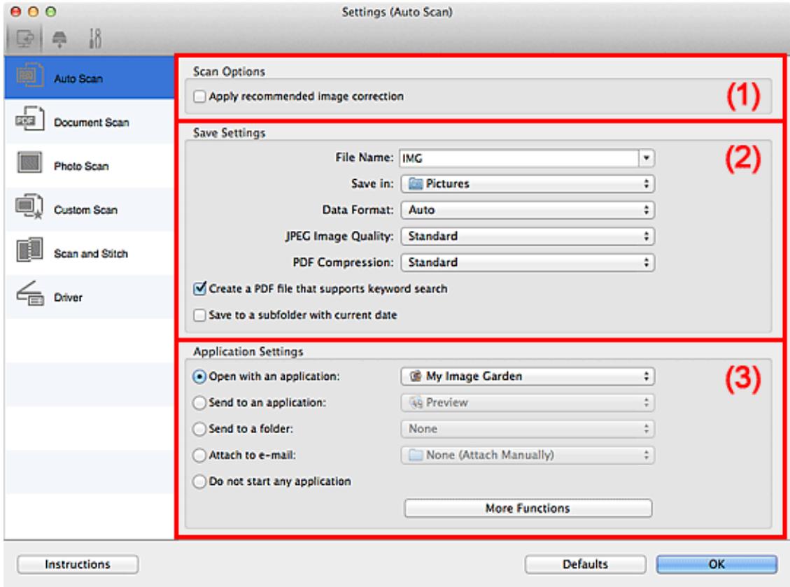 CANON LBP 6600 - Settings (Auto Scan) Dialog - 1