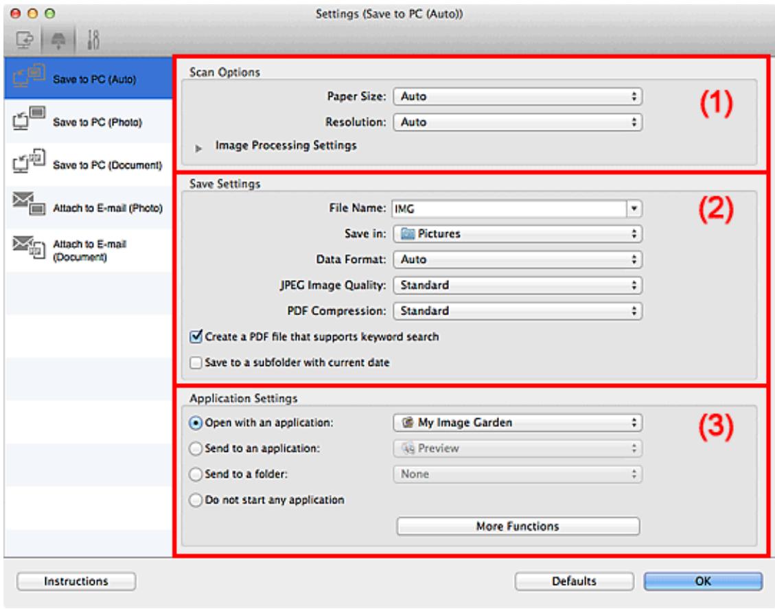 CANON LBP 6600 - Settings (Save to PC (Auto)) Dialog - 1