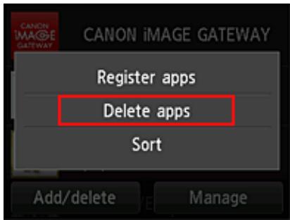 CANON LBP 6600 - Select Delete registered apps - 1