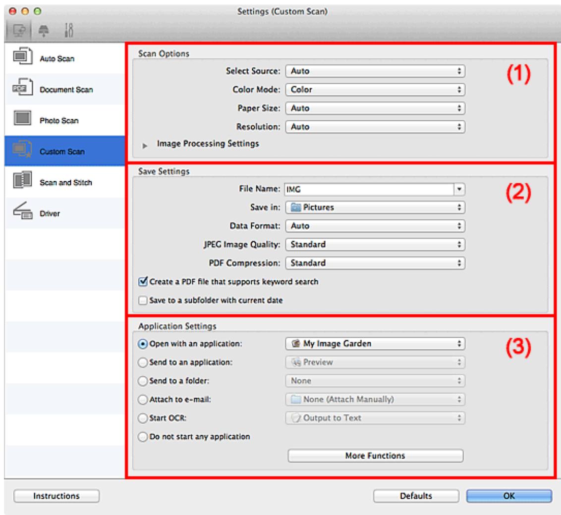 CANON LBP 6600 - Settings (Custom Scan) Dialog - 1