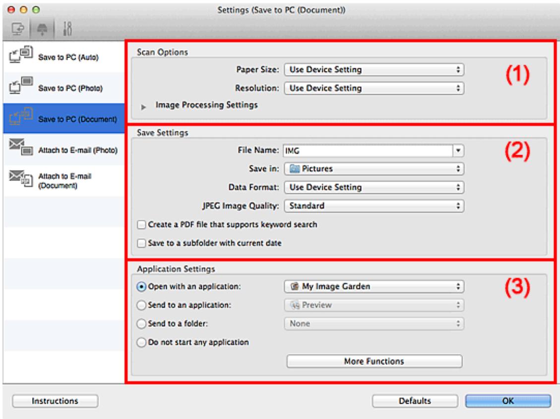 CANON LBP 6600 - Settings (Save to PC (Document)) Dialog - 1