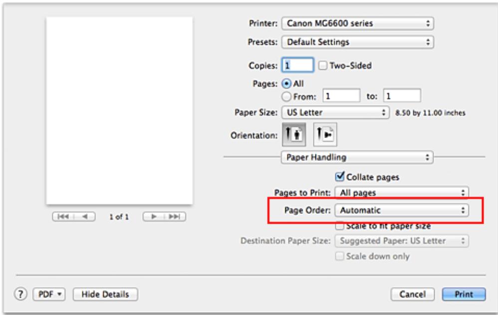 CANON LBP 6600 - Specify the print order - 1