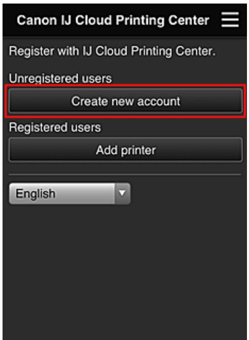 CANON LBP 6600 - On the Login screen, select Create new account - 1