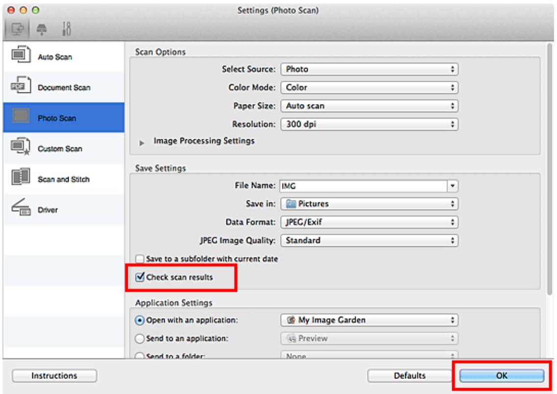 CANON LBP 6600 - Select the Check scan results checkbox, then click OK. - 1