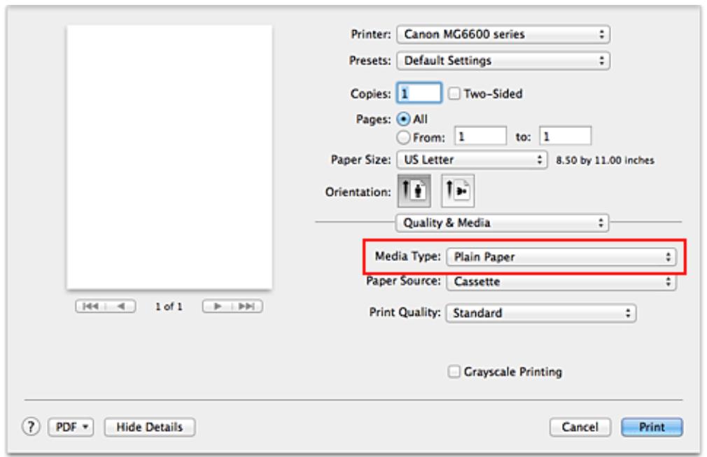 CANON LBP 6600 - Select the media type - 1