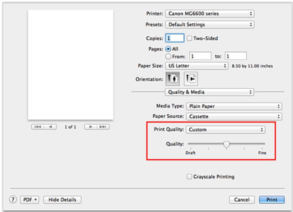 CANON LBP 6600 - Setting the Print Quality Level (Custom) - 1