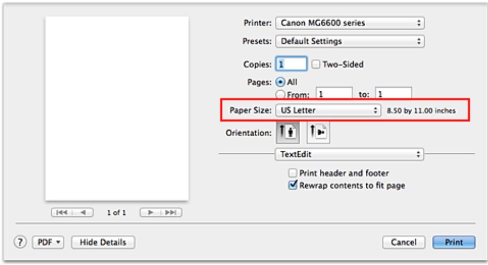 CANON LBP 6600 - Select the paper size - 1