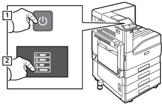 XEROX VERSALINK C7000N - Mise hors tension de l'imprimante - 1