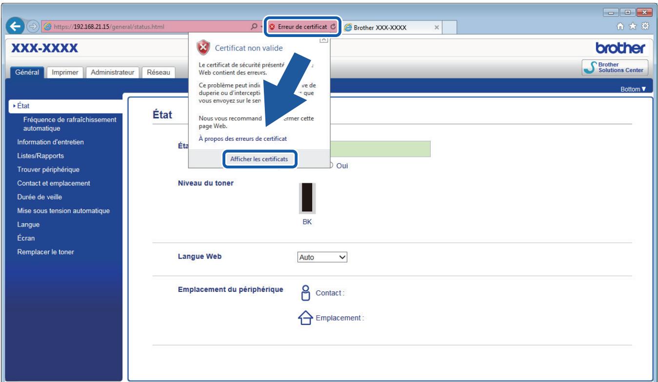 BROTHER HL-L2312D - Installer le certificat auto-signé pour les utilisateurs windows munis de droits d'administration - 5