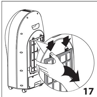 DELONGHI EV250.BK - Cleaning the dust filter and the cooling pad - 1