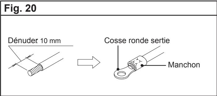 FUJITSU ASYG14LMCE - Connexion des cables et fils électriques sur les borniers - 1