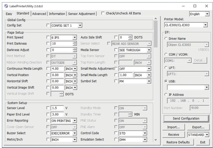 CITIZEN CL-E300 - Configuring Printer Settings Using the Specialized Utility - 1