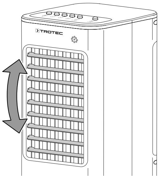 TROTEC PAE 21 - Ouverture des volets de ventilation - 1