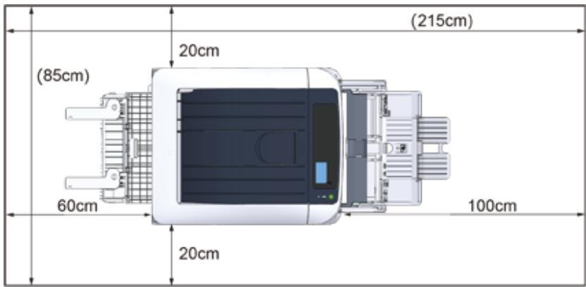 OKI C834DNW - - Espace d'installation - 1