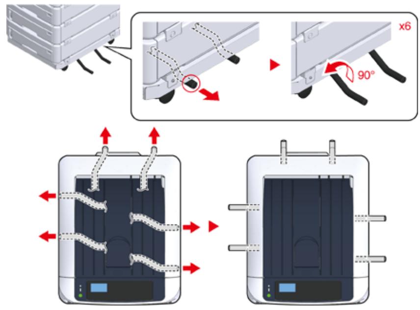 OKI C834DNW - Comment utiliser l'outil de protection contre le basculement - 1