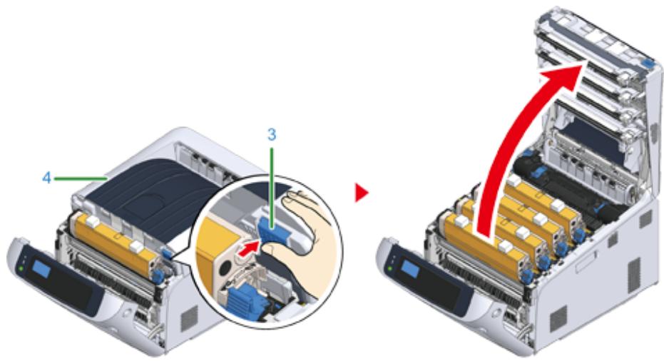 OKI C834DNW - Installation des consommables - 2