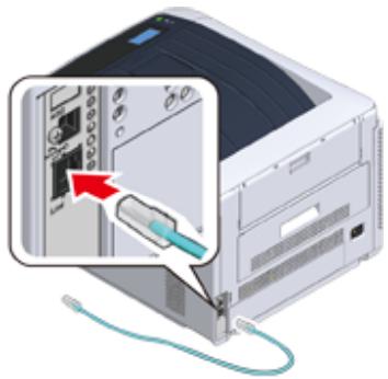 OKI C834DNW - Connexion d'un cable du réseau LAN - 3