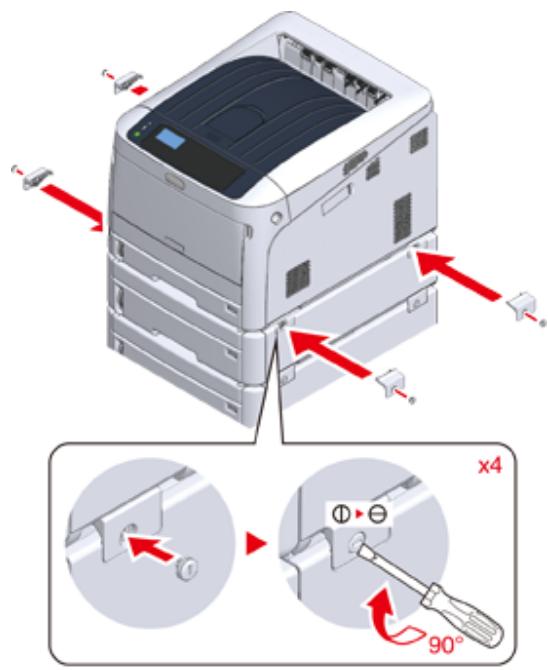 OKI C834DNW - Connectez les bacs supplémentaires. - 3