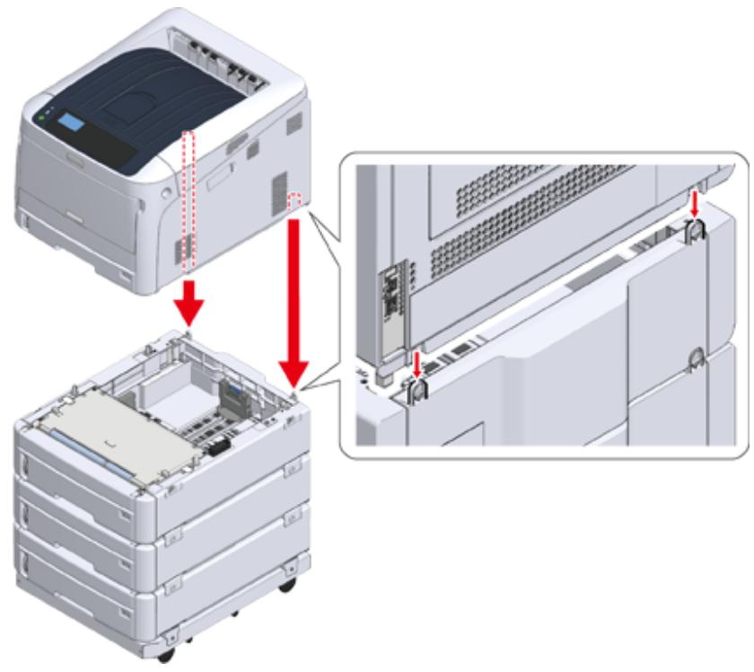 OKI C834DNW - Connectez les bacs supplémentaires. - 2