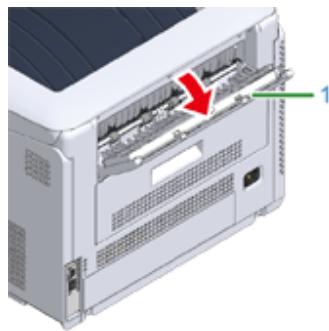 OKI C834DNW - - Utilisation du bac de sortie arrêté - 1