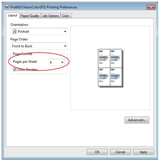 OKI PRO6410 - IMPRESSION DE PAGES MULTIPLES SUR UNE SEULE FEUILLE (IMPRESSION MULTIPLE) - 2