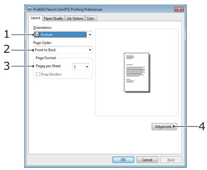 OKI PRO6410 - PRÉFÉRENCES D'IMPRESSION POUR LES APPLICATIONS WINDOWS - 2
