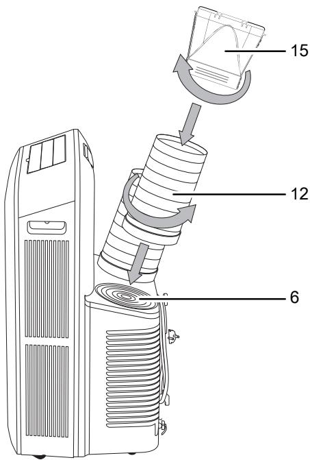 TROTEC PAC 3550 PRO - Raccordement des tuyaux d'alimentation en air et d'évacuation de l'air - 1